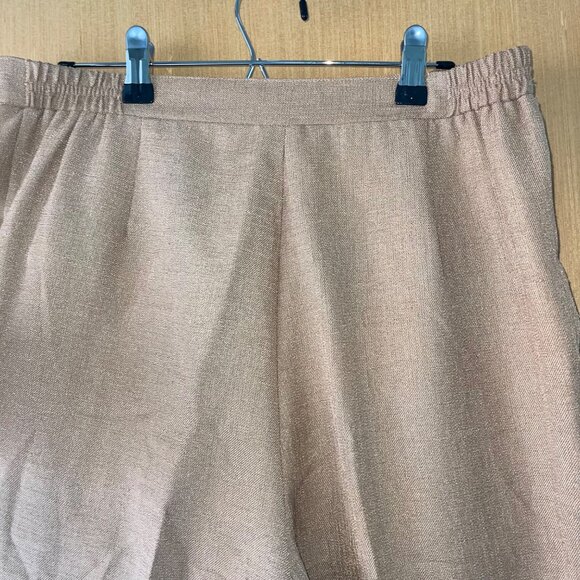 Hana Sport Vintage Womens Trousers Size 14 Tan Textured Knit Pockets Casual - Picture 8 of 12